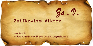 Zsifkovits Viktor névjegykártya